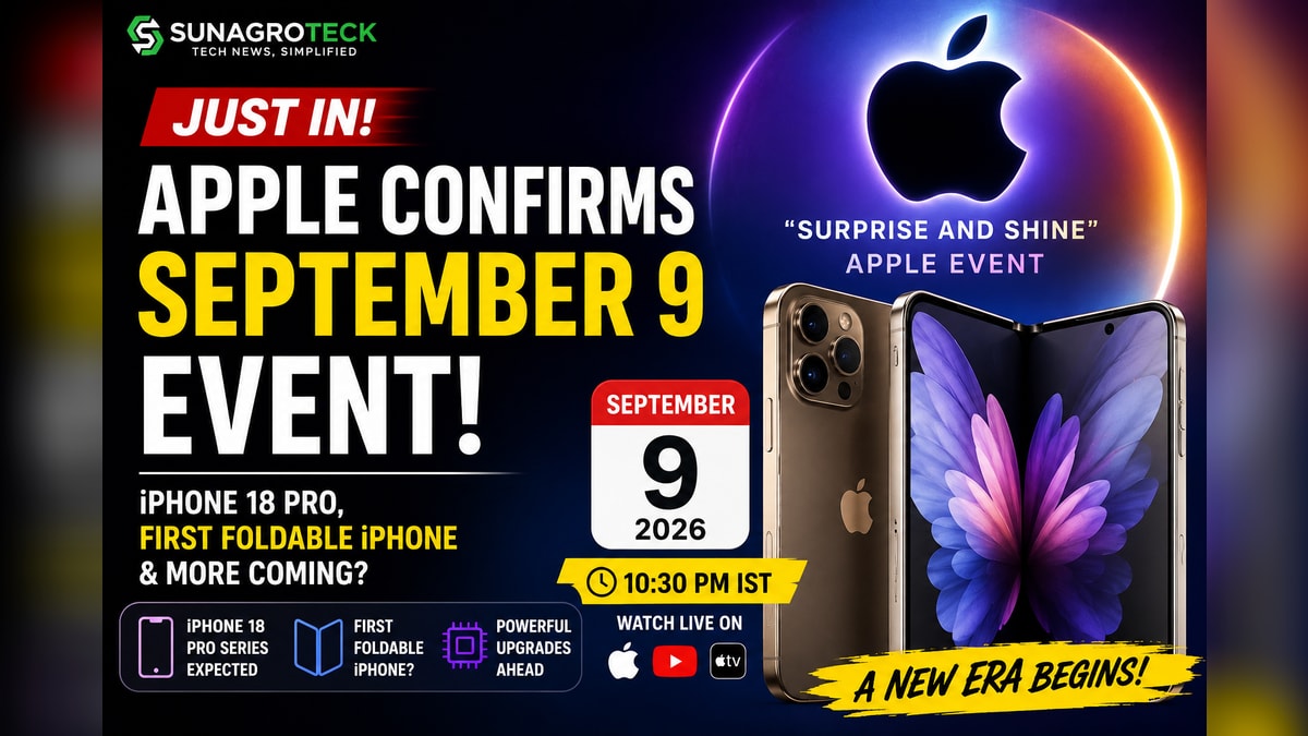 Apple Confirms September 9 Event: iPhone 18 Pro and Foldable iPhone Expected